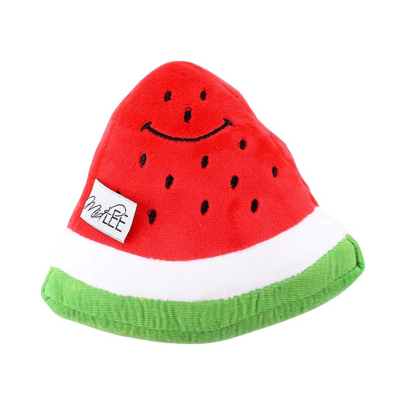 Midlee Smiley Watermelon Squeaker Plush Dog Toy - 5" - Image 2